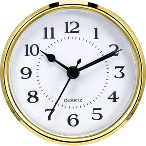 Reloj de cuarzo Hicarer de 3-1/2 pulgadas (90 mm) para montar/insertar con borde de oro árabe - Imagen 1 de 7