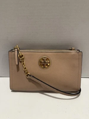 Bolso Bandolera de Cuero Tory Burch Carson Cremallera Superior Devon Sand Foto 1 de 4