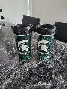 Copa Coleccionista de Fútbol Americano Michigan State Spartans Libre de BPA. Juego de 2 16 oz - Imagen 1 de 5