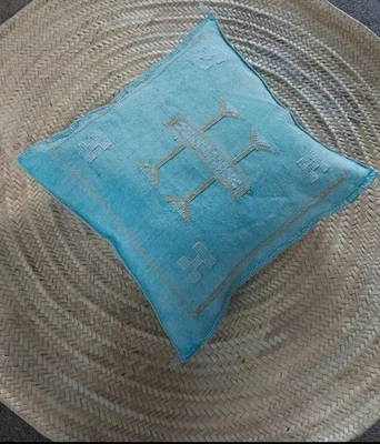 Moroccan Cactus Sabra Silk Handmade Pillows Cushion Cover, Boho, Berber - Image 1 of 4