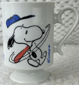 VTG 60's Peanuts Snoopy Baseball “Home Run King" Ceramic Pedestal Coffee Mug Cup - Picture 1 of 10