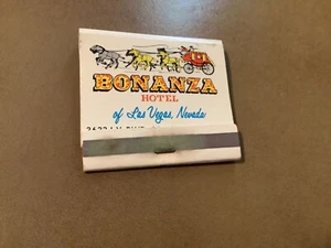 Bonanza Hotel & Casino Las Vegas Nevada Matchbook Cover 1960's Closed 1973 - Picture 1 of 3