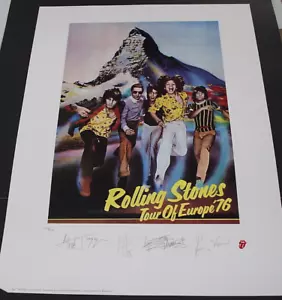 1994 The Rolling Stones Tour Of Europe '76 Plate Signed Lithograph Print Poster - Picture 1 of 3