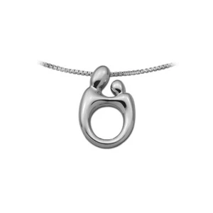 Original Mother & Child Small Pendant Sterling Silver, moms family jewelry gift - Picture 1 of 2