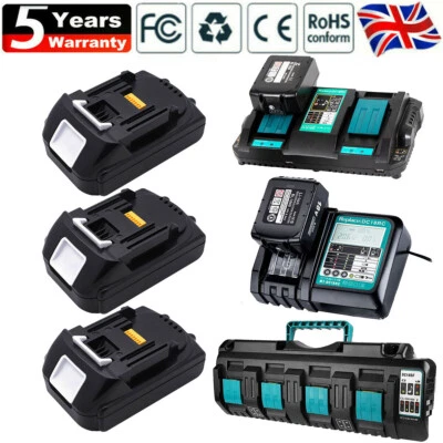 POWER WINGS Replace for Makita Battery 18V BL1850B BL1860 BL1830B BL1815N LXT400 194205-3