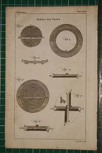 1764 ANTIQUE PRINT ~ BELIDOR'S NEW VALVE VARIOUS EQUIPMENT - Picture 1 of 1
