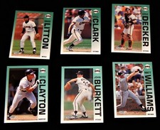 Vintage Baseball Cards, 1992, MLB, FLEER, LOT OF 6, SAN FRANCISCO GIANTS