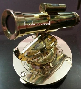 Vintage Brass Survey Theodolite Alidate Telescope Compass Joined Marine Decor - Picture 1 of 3