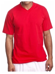 Mens T-Shirt S-5XL HEAVY Weight V-NECK Camo Plain Solid Cotton Big Size Tees - Picture 1 of 18