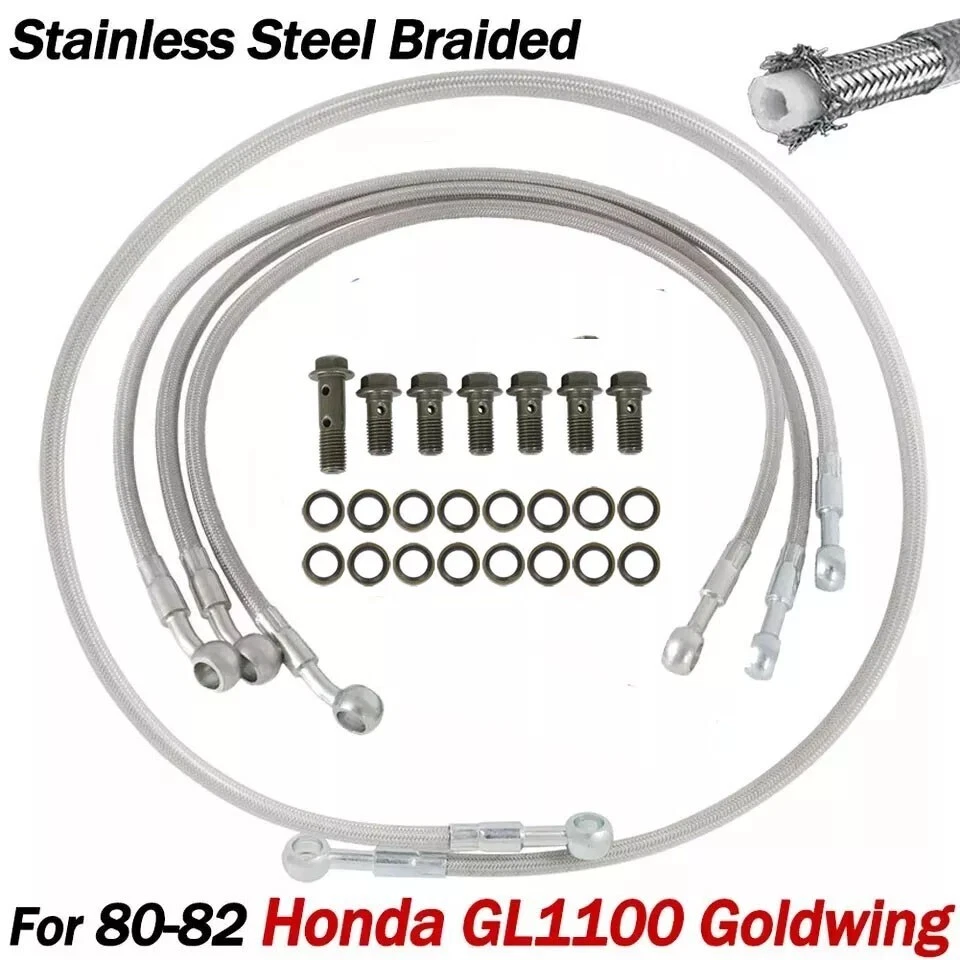 For Honda Front + Rear Brake Line Kit Goldwing 1100 GL1100 Interstate Aspencade Foto 1 de 4