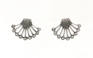 9901459 925er Orecchini Argento Orecchini con Pietre Swarovski Shell L1, 3cm - Picture 1 of 2