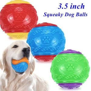 3Pack 3.5in Squeaky Dog Balls High Bouncy Dog Toys Balls for Training Chew Balls - Picture 1 of 8