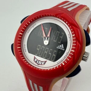 Adidas Analog Digital Watch Fire Unisex 50m Pink Red Alarm Chrono New Battery - Picture 1 of 6