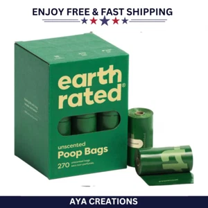 Earth Rated Dog Poop 270 Bags Leak Proof, Extra Thick, Unscented Free Shipping - Picture 1 of 9