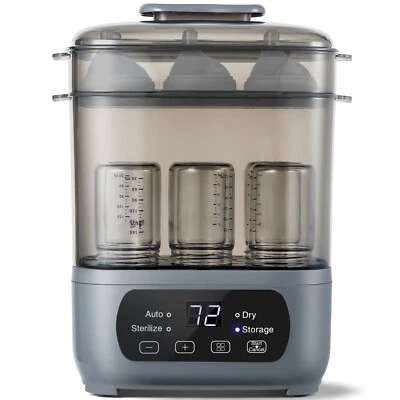 Vaporizador y secador eléctrico para biberón 4 en 1, pantalla táctil LED, apagado automático Foto 1 de 4