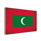 Holzschild Holzbild 20x30 cm Malediven Fahne Flagge Geschenk Deko