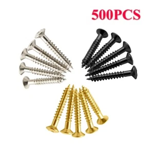 500x Tornillos de montaje de puente para guitarra eléctrica Tornillos avellanados fijos 3,5x25,4 mm - Imagen 1 de 16