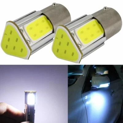 Ampoules BA15S LED 1156 P21 W COB BLANC Voiture Feux de Jour Recul Veilleuses - Photo 1/3