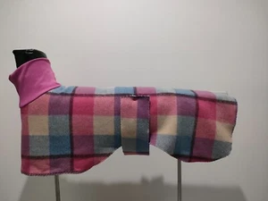 Greyhound House Coat & Collar 70 - 80cm - Wool Blend & Fleece Multi Check - Picture 1 of 1