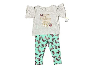 Toughskins Toddler Girl 2 piece Set Long Sleeve Top & Legging Pants Size 24M $18 - Picture 1 of 12