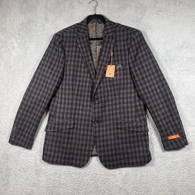 NWT Tallia Men's Size 46L 100% Wool Sport Blazer 2 Buttons Jacket Plaid $375 - Image 1 of 4