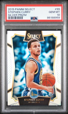 2015 PANINI SELECT SILVER PRIZM #99 STEPHEN CURRY PSA 10 - Image 1 of 2