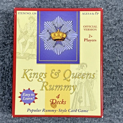 Kings & Queens Rummy 4 Card Decks Marina Games Open Box Sealed Cards Rare OOP - Image 1 of 4