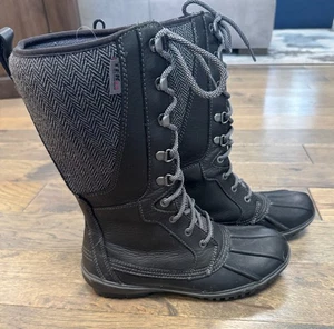 L.L.Bean Bar Harbor wasserdichte hohe Schnee-/Regenstiefel Damengröße 7 – schwarz/grau - Bild 1 von 9