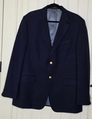 Blazer de Colección Stafford Para Hombres 44R Azul Marino Mezcla de Lana Botón Dorado Abrigo Deportivo Chaqueta Foto 1 de 4