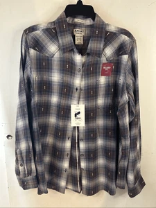 Ariat Real womens xl western long sleeved shirt brown blue new - Picture 1 of 8