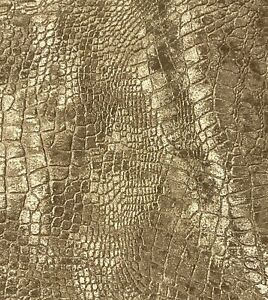 GOLD Shiny Reptile Skin Look Velvet 54” Wide Sold By The Yard