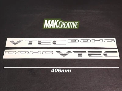 Pegatinas DOHC Vtec X 2 calcomanías de vinilo negras Honda Civic Prelude CRX Si EG EK EM Foto 1 de 2