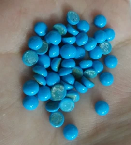 8 MM Round Sleeping Beauty Turquoise Loose Stone Cabochon 25 Pcs Lot Lab-Created - Picture 1 of 5