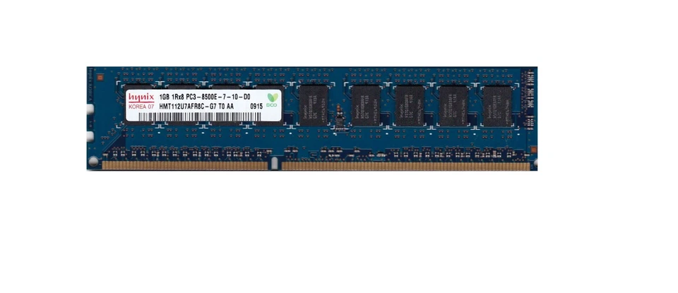 Genuine Hynix HMT112U6TFR8C Computer Memory 1GB 1Rx8 PC3-10600U-9-10-A0 Non-ECC - Image 1 of 1