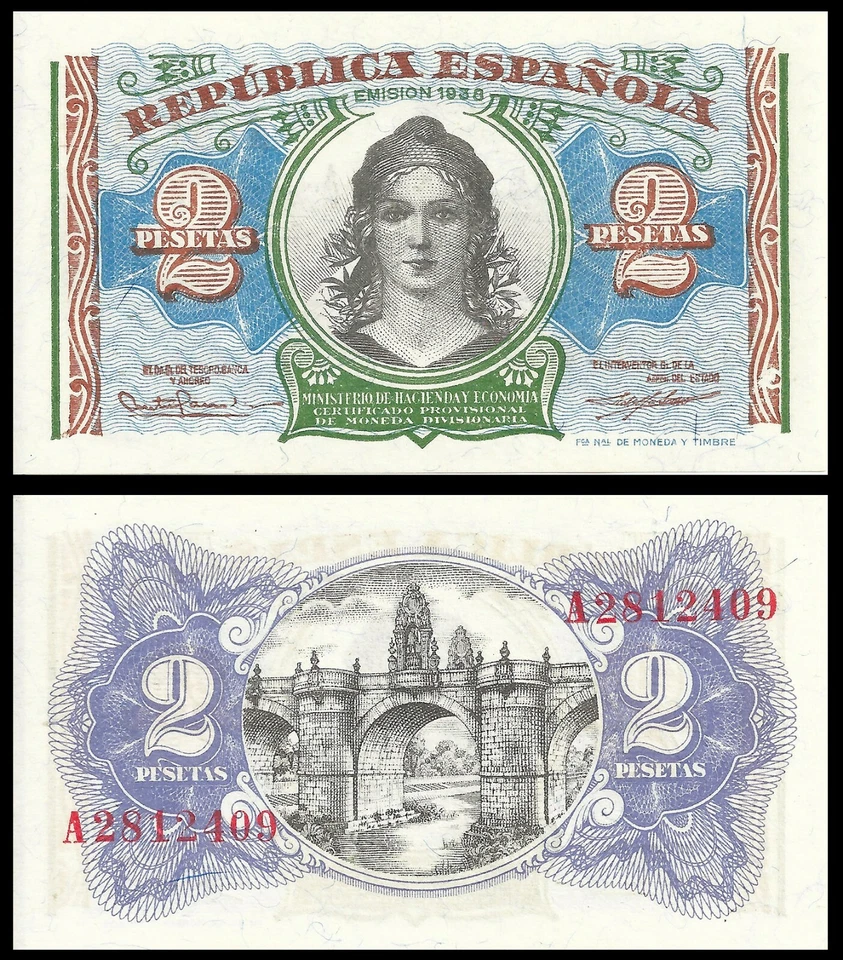 ESPAÑA 2 PESETAS 1938 P 95 UNC Foto 1 de 1