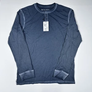 $148 New GEORG ROTH Men's Size XXL 2XL 100% Cotton Blue L/S Henley T Shirt - Picture 1 of 5