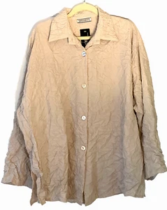 Camisa Transparente Arrugada Botón Frontal NUEVA 54 pulgadas Busto Lagenlook Alemania - Imagen 1 de 5