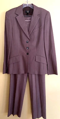 TRAJE PANTALÓN ESCADA SEDA LANA TEXTURIZADA CLARA en MARRÓN CLARO 38 8 ELEGANTE ALEMANIA Foto 1 de 4