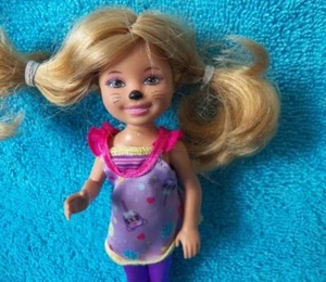 Barbie Sister Chelsea Blonde doll Halloween kitty cat face paint whiskers nose - Picture 1 of 4