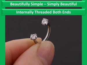 Atractivo anillo aro piercing herradura cristal roscado internamente regalo - Imagen 1 de 12