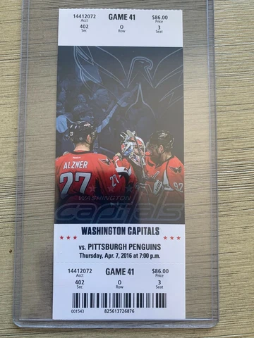 2015-16 Washington Capitals NHL Official Mint Ticket Stub - pick any game! Cover