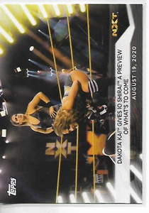 2021 Topps WWE Women's Division Dakota Kai Gives Io Shirai A Preview Card - Picture 1 of 1