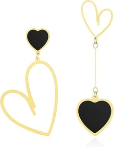 Heart-shaped dangle earrings for women made of titanium stainless steel - Picture 1 of 3