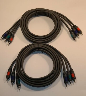 RCA Male to Male Component Video/Audio Cable Red/Blue/Green TOTAL 2 Each 6' Long - Image 1 of 3