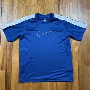 Nike Shirt Youth Extra Large Athletic Center Swoosh Nylon Athletic Blue
