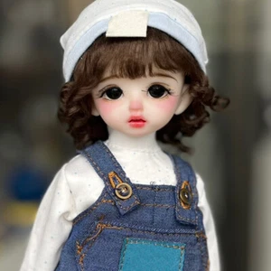 1/6 BJD Doll Cute Girl Doll + Handmade Wigs Hair Full Set Outfits Finished Toy - Picture 1 of 5