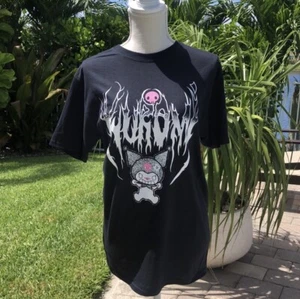 KUROMI BY SANRIO BLACK GRAPHIC T SHIRT WHITE LETTERING SIZE SMALL NWT - Picture 1 of 7