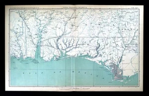 Civil War Map Gulf Coast Florida Mobile Alabama Pensacola Cape San Blas FL - Picture 1 of 5