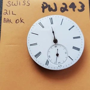 SWISS 21L POCKET WATCH MOVEMENT PW243 - Picture 1 of 2