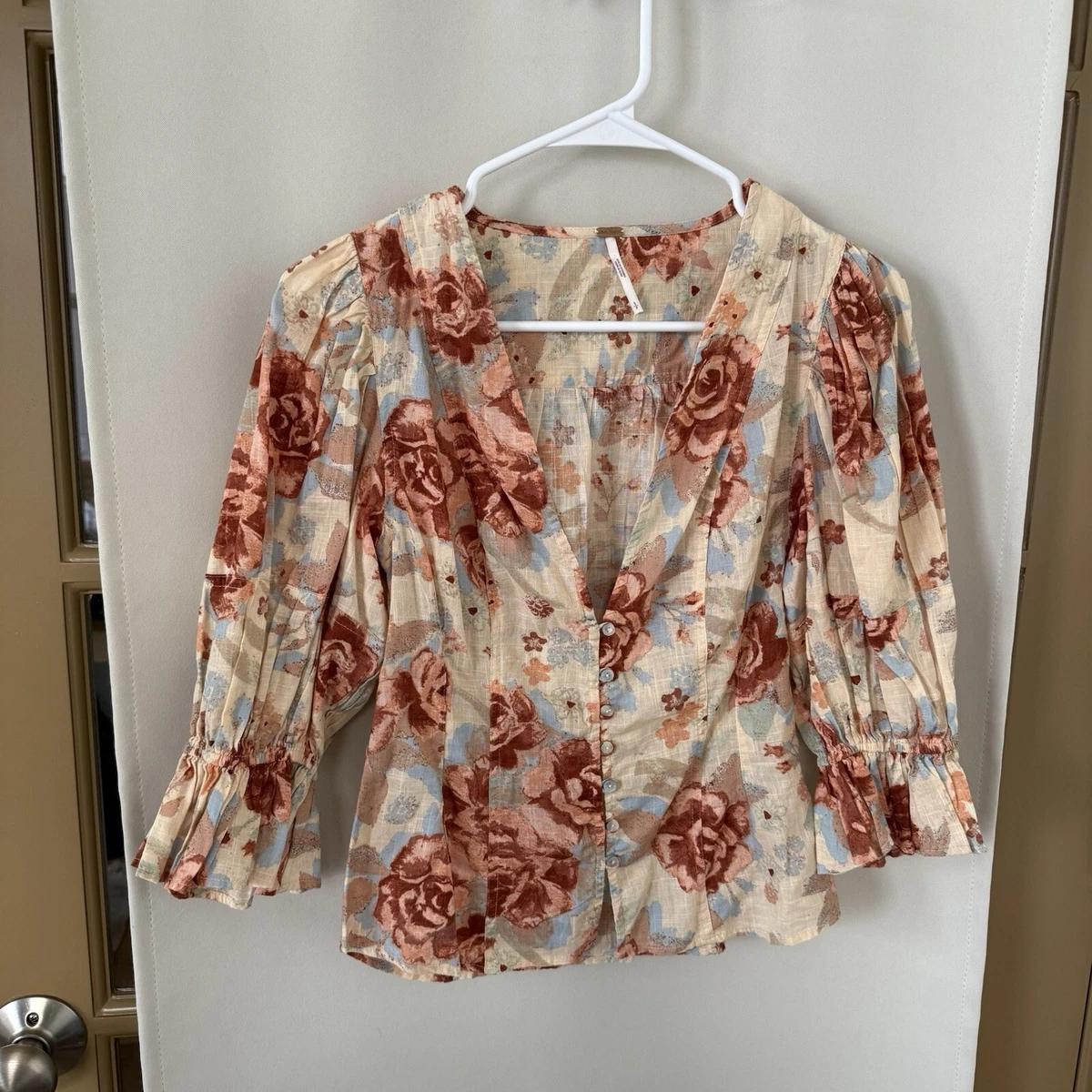 Onsoyours T-Shirt Femmes D'Été Chic Col En V Blouse Casual Coton